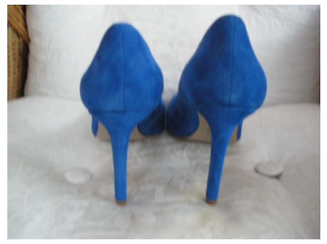 Décolleté Nine West in pelle di cervo blu Taglia 10 - vista 4