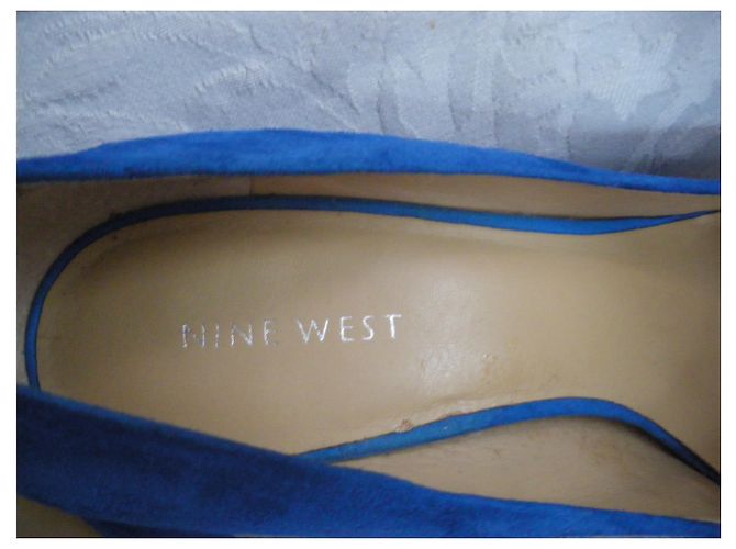 Décolleté Nine West in pelle di cervo blu Taglia 10 - vista 6