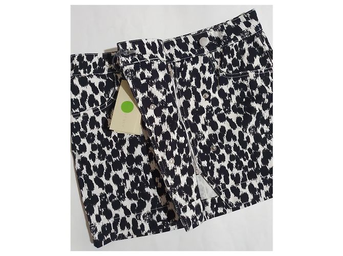 Stella Mc Cartney Saia Stella McCartney Preta e Branca de Algodão Preto Branco - vista 3