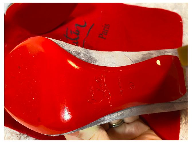 Christian Louboutin Ron Ron 100 Vitello velluto Lavanda - vista 3