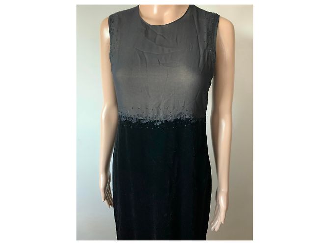 Vestido de seda negro Dkny - vista 2