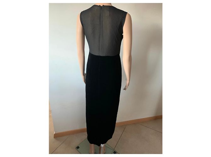 Vestido de seda negro Dkny - vista 3