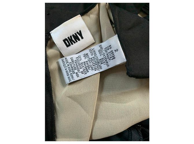 Vestido de seda negro Dkny - vista 4