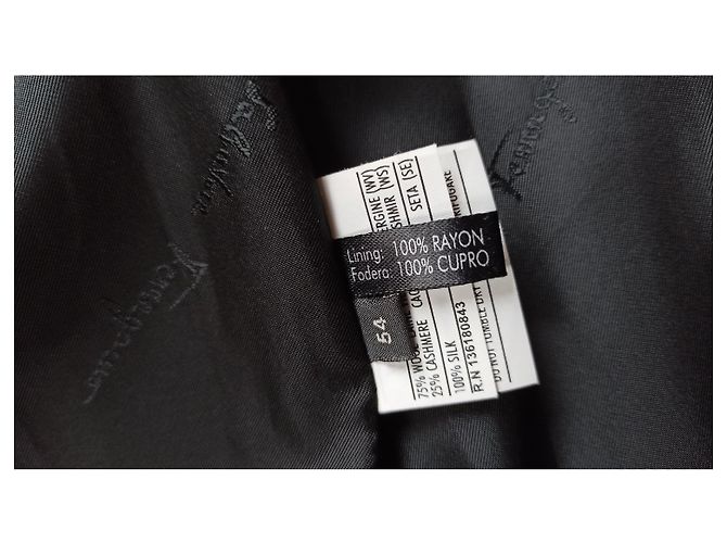 Cappotto oversize Salvatore Ferragamo in lana cashmere e seta nero - vista 8