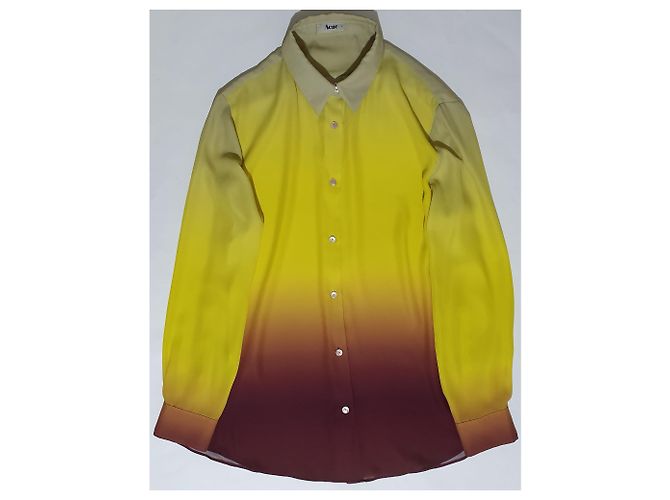 Camicia Acne Patti gialla e bordeaux Giallo - vista 2