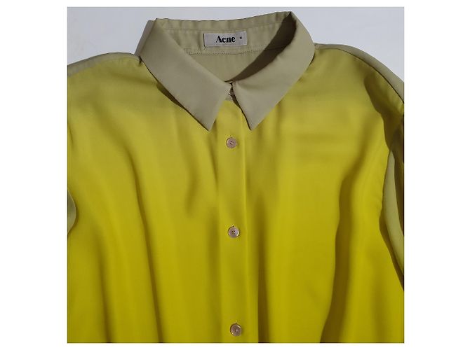 Camicia Acne Patti gialla e bordeaux Giallo - vista 4