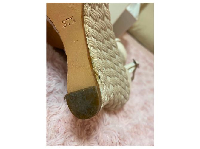 Mule con zecca Christian Dior in pelle color eggshell 38.5 Bianco sporco - vista 6