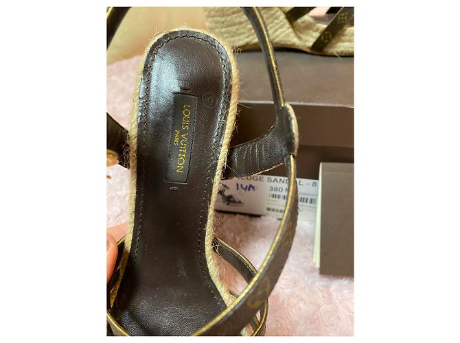 Mule con zeppa Louis Vuitton blu scuro in tessuto 37.5 - vista 3