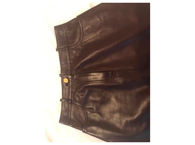 Falda midi de piel de cordero rojo oscuro Céline Burdeos - vista 6