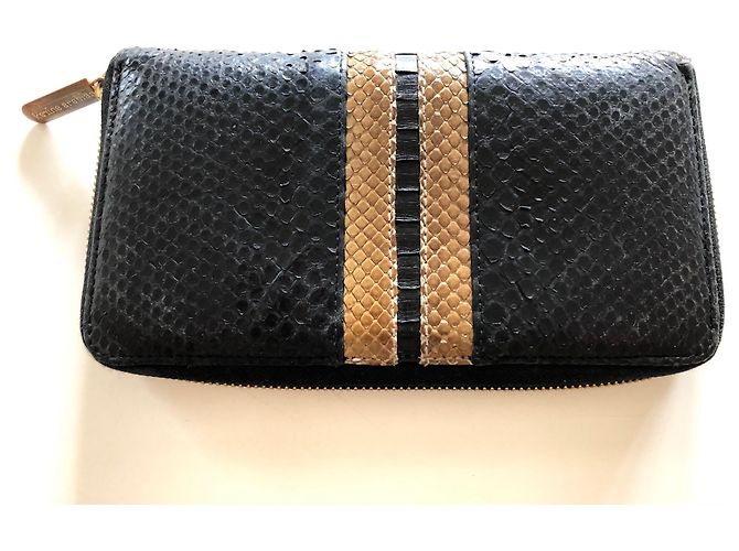 Karine Arabian Python Geldbörse Schwarz Exotisches Leder - Ansicht 2
