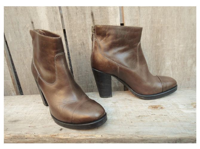 Autre Marque Botines Buttero de cuero marrón oscuro 36 - vista 3