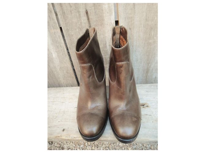 Autre Marque Botines Buttero de cuero marrón oscuro 36 - vista 4