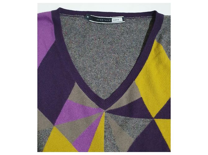 Jersey Sportmax Code rombos oversize seda cachemira lana Multicolor - vista 3
