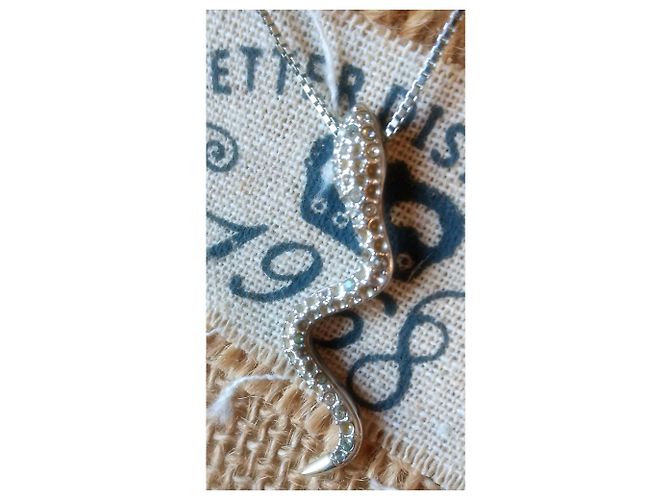 Splendida collana Swarovski con pendente a serpente Argento - vista 9