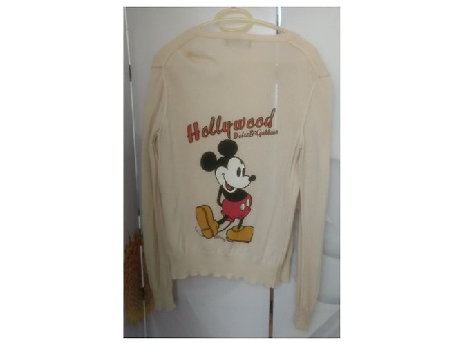 Dolce & Gabbana Einzigartige Vintage-Strickjacke mit Disney-Applikation Mehrfarben Creme - Ansicht 21