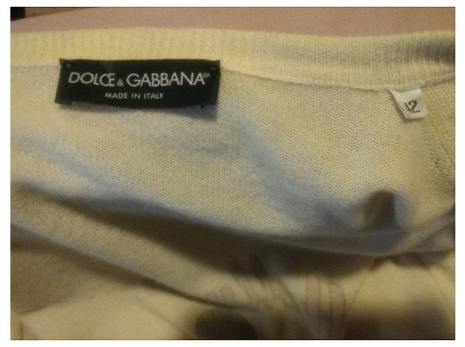 Dolce & Gabbana Einzigartige Vintage-Strickjacke mit Disney-Applikation Mehrfarben Creme - Ansicht 4