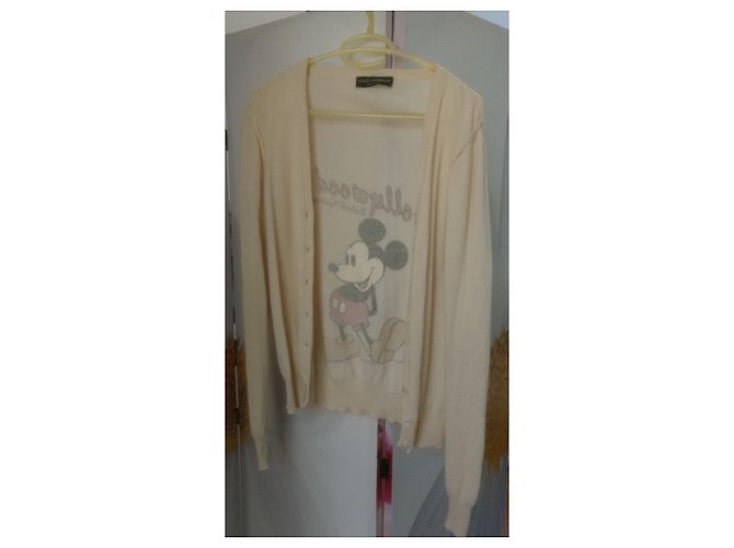 Dolce & Gabbana Einzigartige Vintage-Strickjacke mit Disney-Applikation Mehrfarben Creme - Ansicht 6