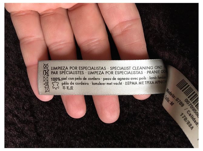 Veste aviateur en fourrure Uterque Prune Taille M - vue 7