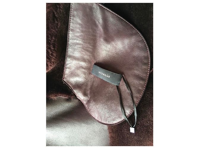 Veste aviateur en fourrure Uterque Prune Taille M - vue 8