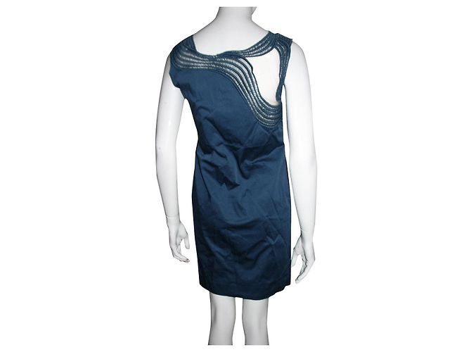 Alberta Ferretti Vestido con inserciones de encaje. Azul Turquesa - vista 2
