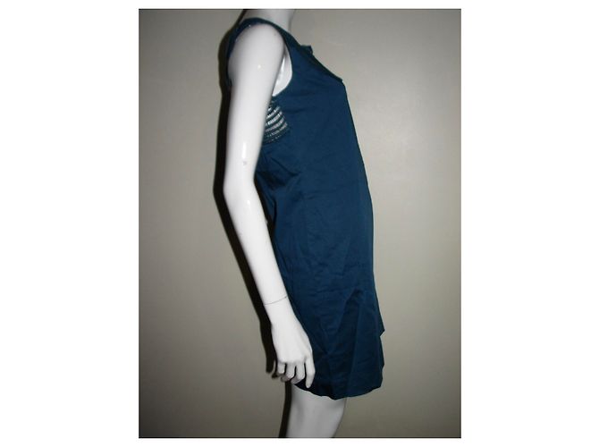 Alberta Ferretti Vestido con inserciones de encaje. Azul Turquesa - vista 5