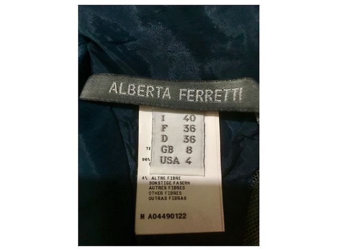 Alberta Ferretti Vestido con inserciones de encaje. Azul Turquesa - vista 7