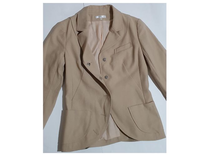 Blazer Paule Ka Beige de Algodón y Elastano Talla 36 - vista 3