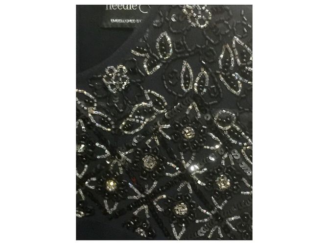 Needle & Thread Handverziertes Kleid Schwarz - Ansicht 4