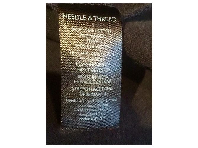 Needle & Thread Handverziertes Kleid Schwarz - Ansicht 6