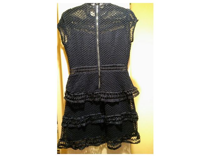 Autre Marque Y.A.S. Kleid aus blauem Spitzenstoff Marineblau - Ansicht 2