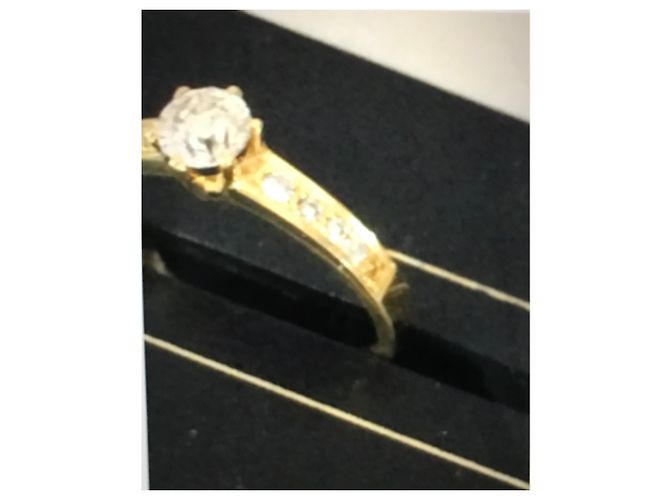 No Brand Nuovo solitario in oro giallo e diamanti D'oro - vista 3