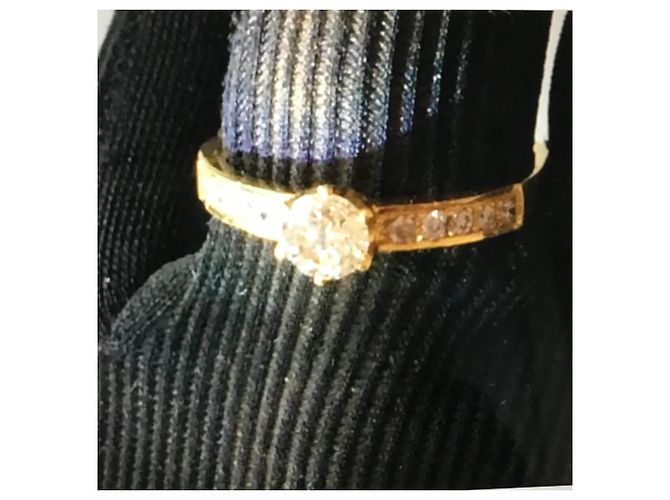 No Brand Nuovo solitario in oro giallo e diamanti D'oro - vista 6