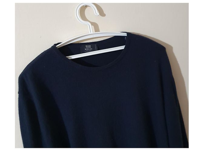 Autre Marque Boggi Pullover aus Seide und Kaschmir Dunkelblau XL Marineblau - Ansicht 3