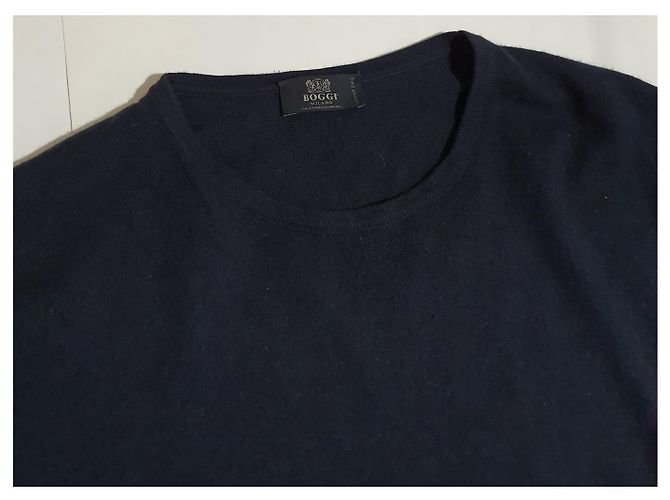 Autre Marque Boggi Pullover aus Seide und Kaschmir Dunkelblau XL Marineblau - Ansicht 5