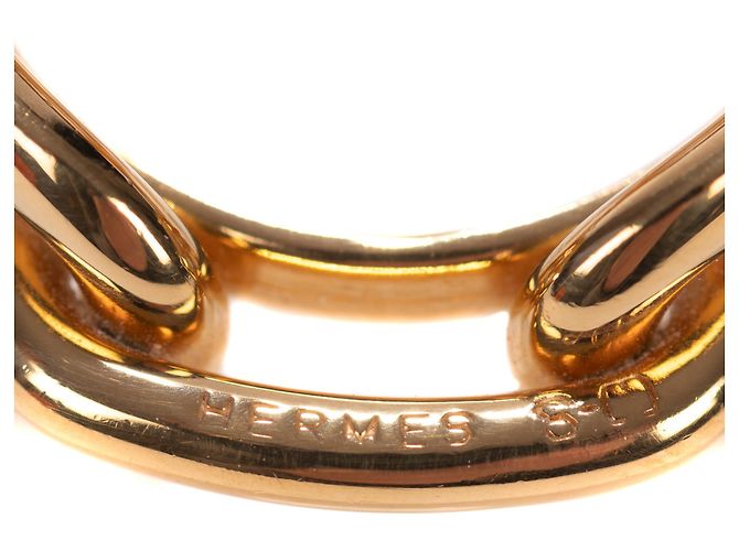 Anello sciarpa Hermès "Catena da regata" in metallo placcato oro D'oro - vista 3
