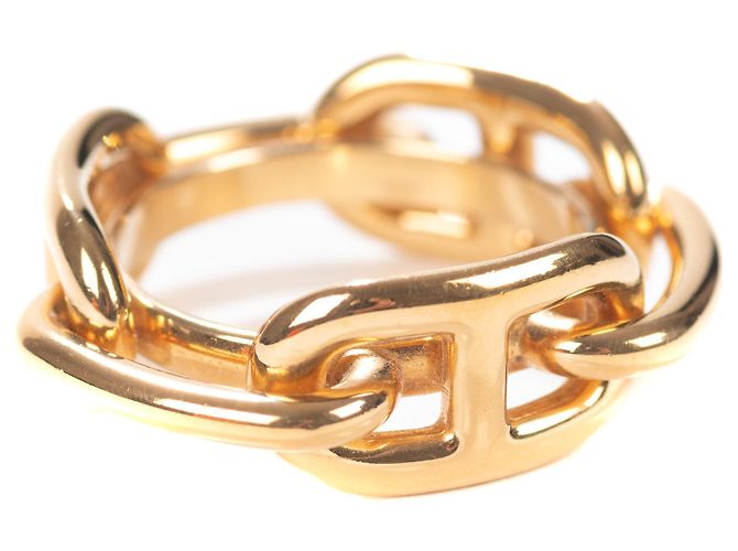 Anello sciarpa Hermès "Catena da regata" in metallo placcato oro D'oro - vista 4
