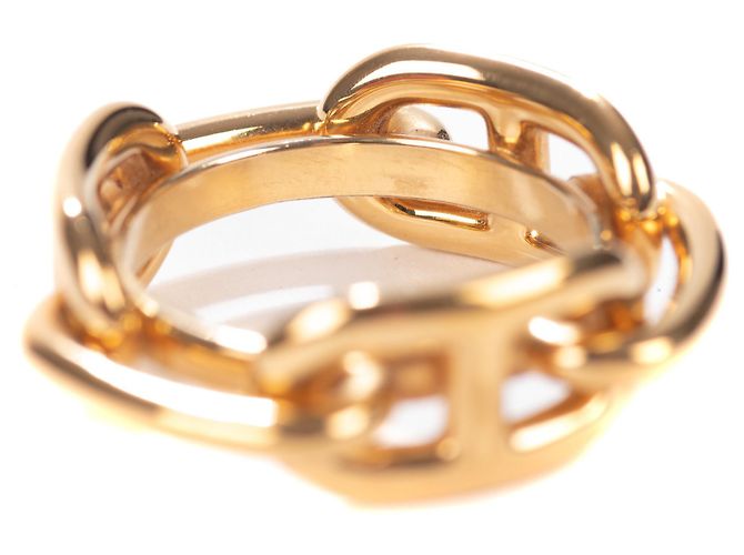 Anello sciarpa Hermès "Catena da regata" in metallo placcato oro D'oro - vista 5