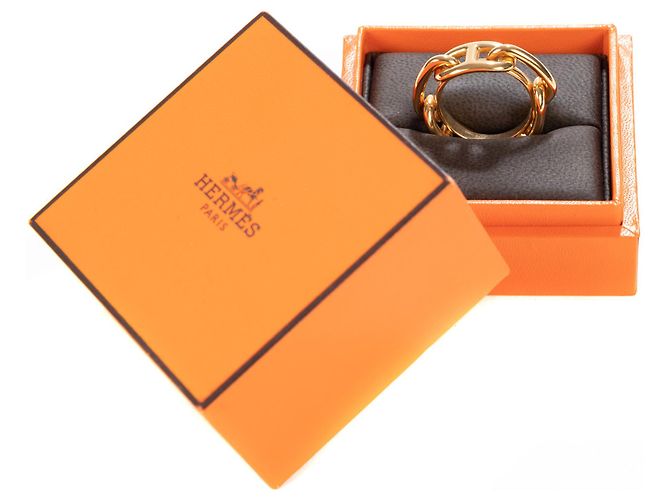 Anello sciarpa Hermès "Catena da regata" in metallo placcato oro D'oro - vista 6