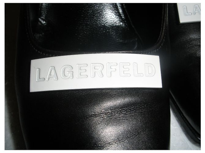 Décolleté Karl Lagerfeld in pelle nera Nero - vista 2