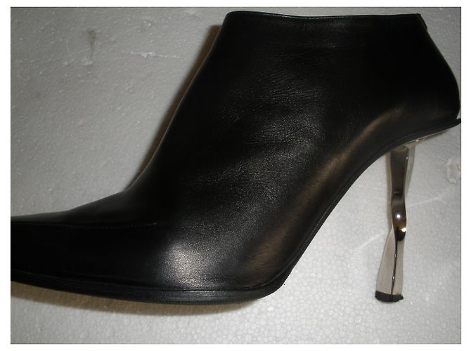 Stivaletti in pelle nera Rodolphe Menudier 39 Nero - vista 7