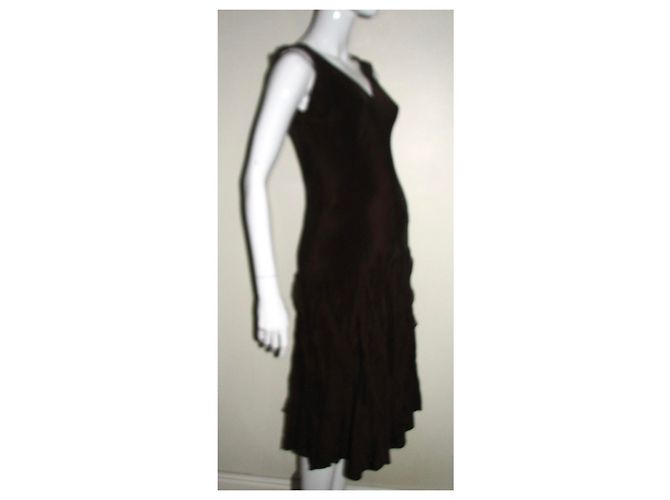 Vestido de seda DKNY marrón chocolate - vista 2