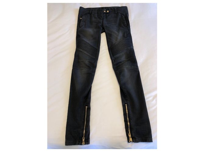 Vaqueros Balmain Biker Gris Antracita - vista 3