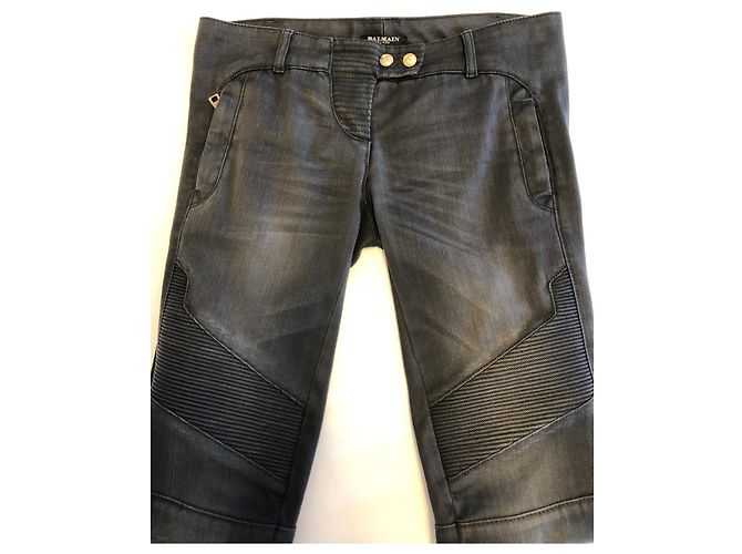 Vaqueros Balmain Biker Gris Antracita - vista 5