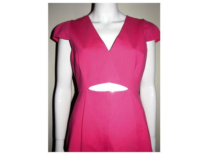 Halston Heritage Vestido rosa con recortes - vista 2