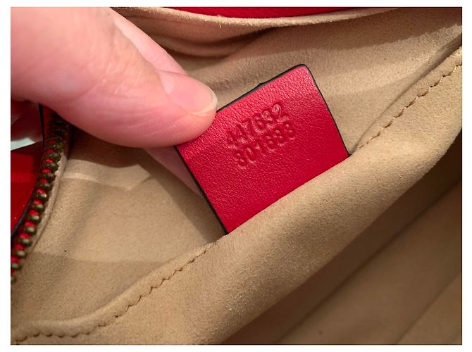 Borsa a mano Gucci Marmont in pelle rossa Rosso - vista 3