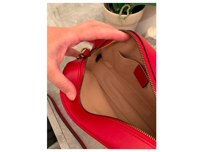 Borsa a mano Gucci Marmont in pelle rossa Rosso - vista 6