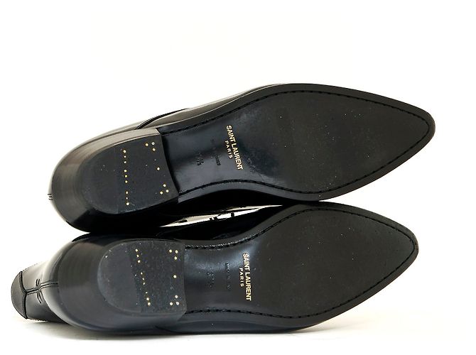 Stivaletti Saint Laurent Jonas in vernice nera 37.5 Nero - vista 5