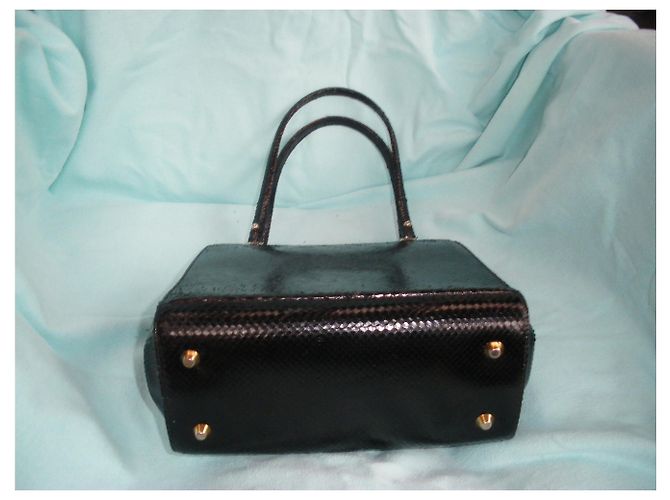 Autre Marque Sac à main en python noir - vue 2