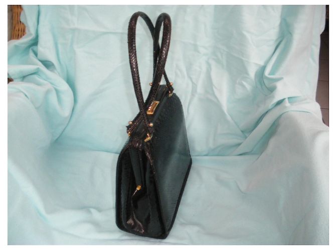 Autre Marque Sac à main en python noir - vue 4