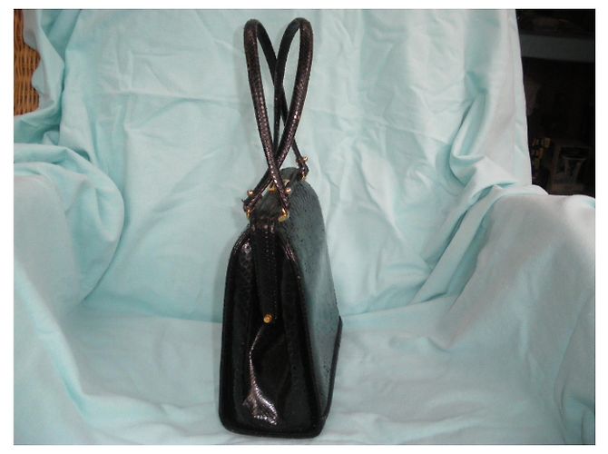 Autre Marque Sac à main en python noir - vue 5